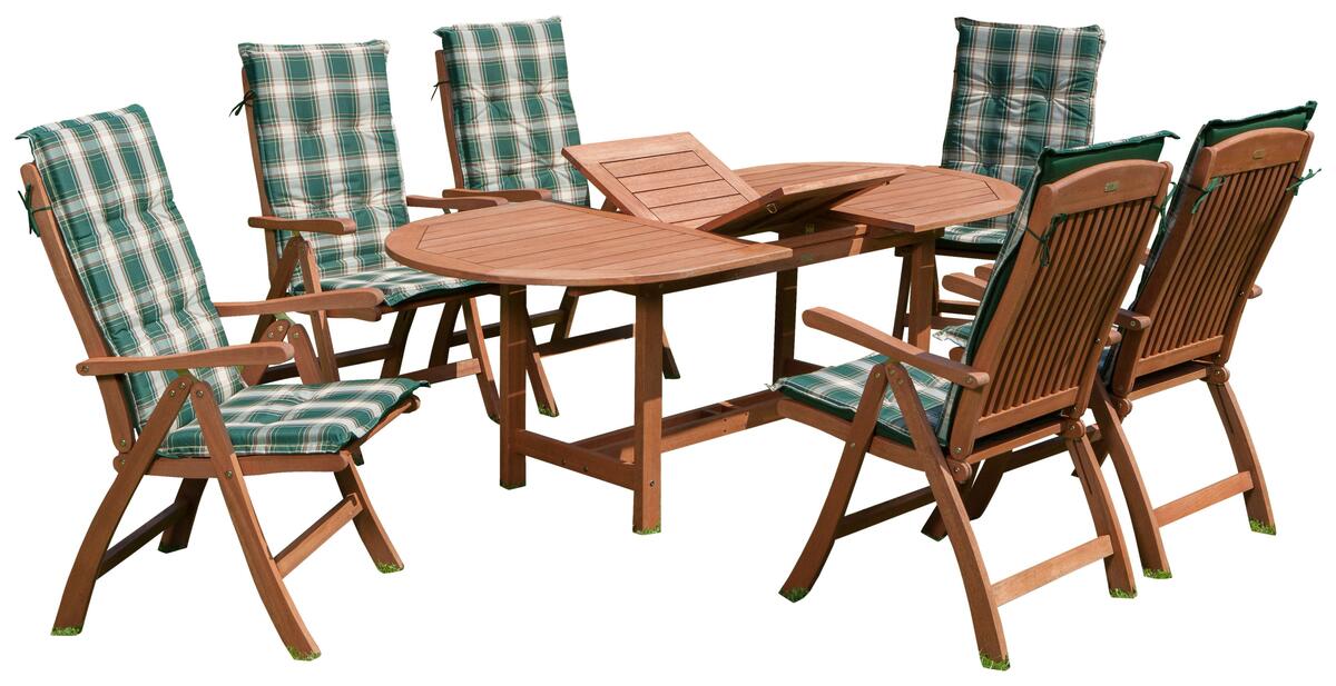 Gartenmöbel Set 13tlg Maracaibo Holz, Naturfarben von mömax für 1.109