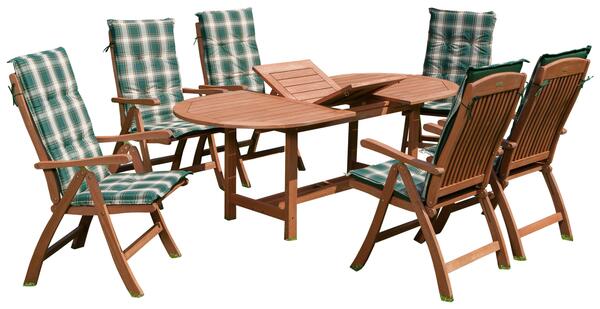 Bild 1 von Gartenmöbel Set 13-tlg Maracaibo Holz, Naturfarben