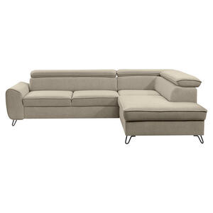 Stylife Ecksofa, Beige, Textil, 4-Sitzer, Ottomane rechts, Eckteil, L-Form, 250x200 cm, Stoffauswahl, seitenverkehrt erhältlich, Wohnzimmer, Sofas & Couches, Wohnlandschaften, Ecksofas