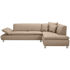 Max Winzer Ecksofa, Beige, Textil, 4-Sitzer, Ottomane rechts, nicht einzeln stellbar, L-Form, 270x190 cm, Goldenes M, Made in Europe, Rücken echt, Wohnzimmer, Sofas & Couches, Wohnlandschaften, Ecks