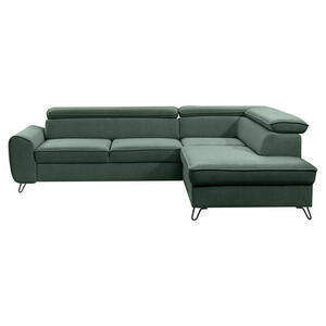 Stylife Ecksofa, Waldgrün, Textil, 4-Sitzer, Ottomane rechts, Eckteil, L-Form, 250x200 cm, Stoffauswahl, seitenverkehrt erhältlich, Wohnzimmer, Sofas & Couches, Wohnlandschaften, Ecksofas