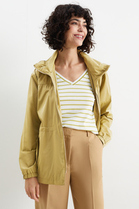 C&A Jacke mit Kapuze-gefüttert-wasserabweisend-faltbar, Gelb, Größe: 36