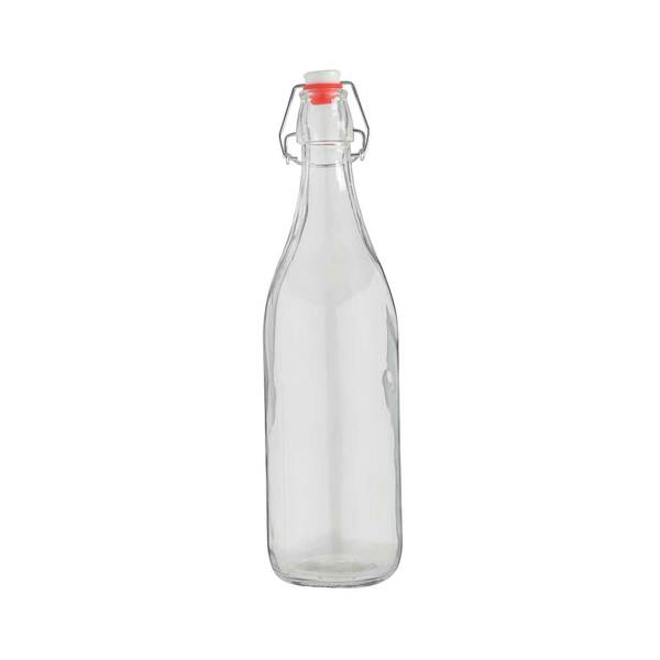 Bild 1 von Glasflasche mit Bügelverschluss, 1 Liter rund