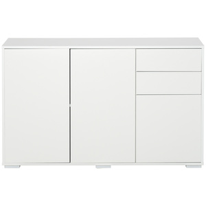 HOMCOM Sideboard Aufbewahrungsschrank Kommode mit 2 Schublade 3 Türen Mehrzweckschrank Aktenschrank Weiß 117 x 36 x 74 cm