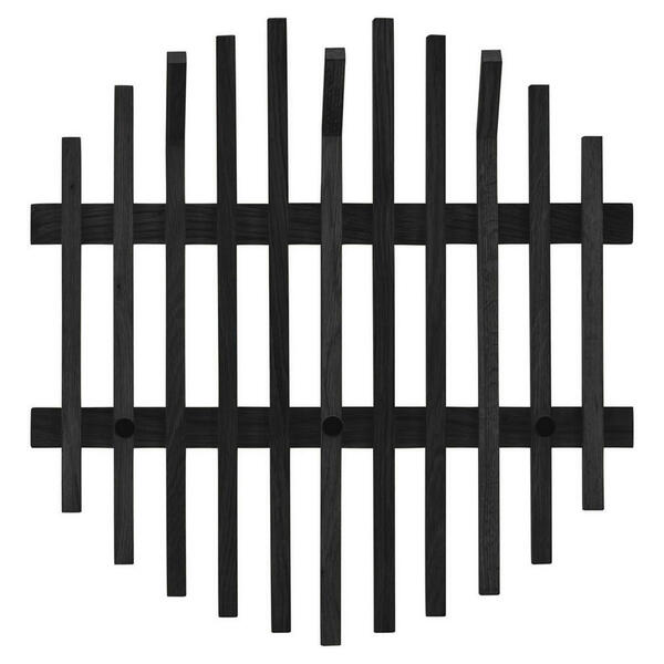 Bild 1 von Garderobenpaneel, Schwarz, Holz, Eiche, massiv, 58x60x11 cm, Aufhängemöglichkeit, Garderobe, Garderobenpaneele, Garderobenpaneele