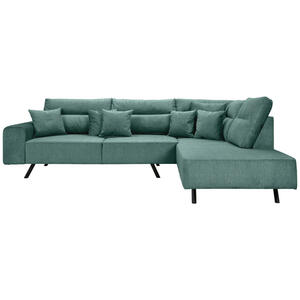 Max Winzer Ecksofa, Petrol, Textil, 3-Sitzer, Füllung: Schaumstoff, Ottomane rechts, L-Form, 295x217 cm, Goldenes M, Made in Europe, Rücken echt, Wohnzimmer, Sofas & Couches, Wohnlandschaften, Ecks