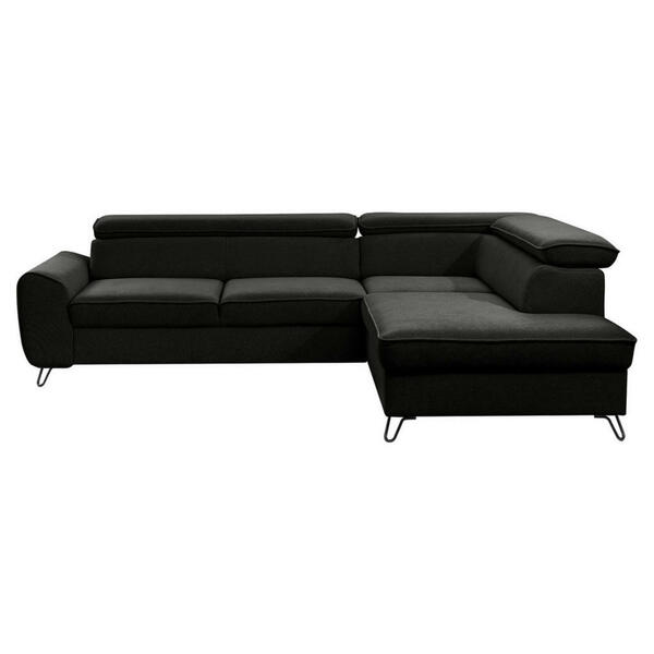 Bild 1 von Stylife Ecksofa, Schwarz, Textil, 4-Sitzer, Ottomane rechts, Eckteil, L-Form, 250x200 cm, Stoffauswahl, seitenverkehrt erhältlich, Wohnzimmer, Sofas & Couches, Wohnlandschaften, Ecksofas