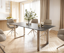 Bild 1 von Esstisch Edge 200x100 Keramik Laminam® Noir Desir Braun Edelstahl Schmal