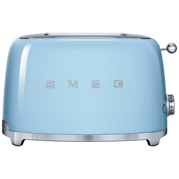 Bild 1 von Smeg Toaster 50´s Style, Hellblau, Metall, 31x19.8x19.5 cm, Krümelschublade, Auftaufunktion, Aufwärmfunktion, automatischer Auswurf nach Röstende, automatische Zentrierung der Toastscheibe, Bagel