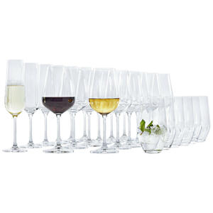 Novel Gläserset, Transparent, Glas, 24-teilig, Lfgb, Made in EU, Essen & Trinken, Gläser, Gläser-Sets
