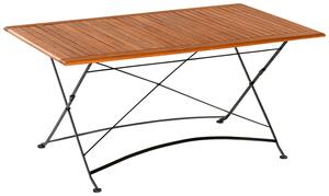 Gartentisch klappbar Holz/ Metall L: 160 cm, Graphitfarben, Naturfarben