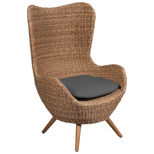 Bild 1 von Münchner Boulevard Loungesessel, Graphit, Natur, Metall, Kunststoff, Füllung: Schaumstoff, konisch, 83x120x90 cm, wetterfest, UV-beständig, Loungemöbel, Lounge-Sessel