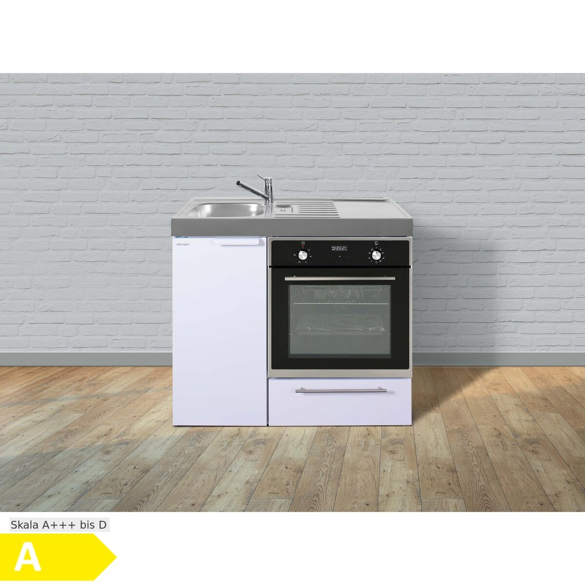 Bild 1 von Stengel Küchen Kitchenline MKB 100 weiß - ohne Kochfeld links, Becken rechts