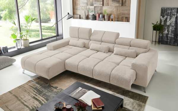 Bild 2 von Puris - Wohnlandschaft Speed, beige, Ottomane links, inkl. Funktionen