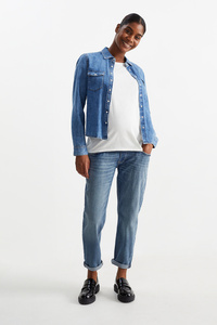 C&A Umstandsjeans-Tapered Jeans-LYCRA®, Blau, Größe: 34