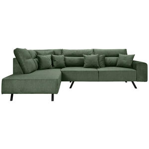 Max Winzer Ecksofa, Grün, Textil, 3-Sitzer, Füllung: Schaumstoff, Ottomane links, L-Form, 295x217 cm, Goldenes M, Made in Europe, Rücken echt, Wohnzimmer, Sofas & Couches, Wohnlandschaften, Ecksof