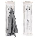 Bild 1 von 2er-Set Garderobe H33, Wandgarderobe Garderobenpaneel, Wandhaken Holz 109x28x4cm ~ weiß shabby