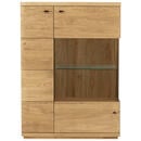 Bild 1 von Linea Natura Highboard, Eiche, Holz, Glas, Eiche,Eiche,Eiche,Eiche, massiv, 6 Fächer, 99x141x38 cm, stehend, Wohnzimmer, Kommoden & Sideboards, Highboards