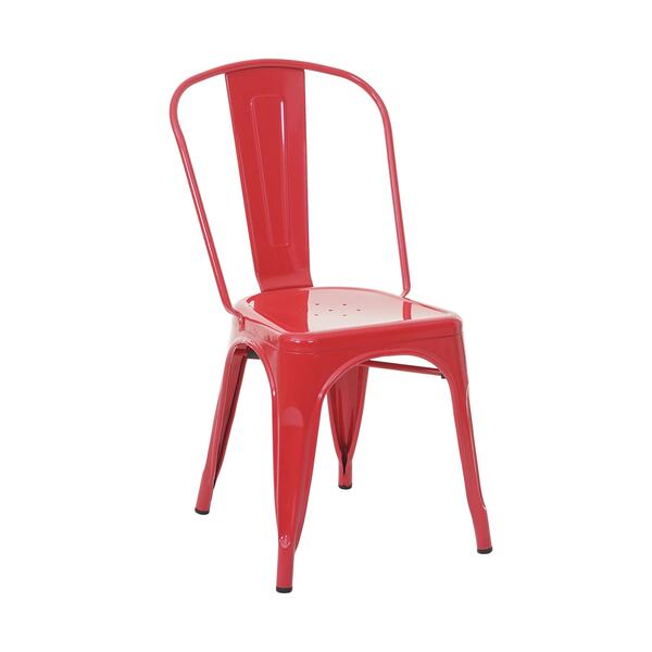 Bild 1 von Stuhl MCW-A73, Bistrostuhl Stapelstuhl, Metall Industriedesign stapelbar ~ rot