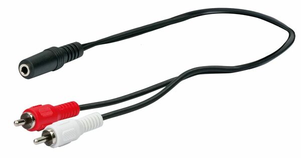 Bild 1 von Schwaiger Audio Adapter Kabel TFS2002 533 Klinke Cinch schwarz, 0,2m, 1x 3,5mm Klinken Buchse / 2x C 0697105115