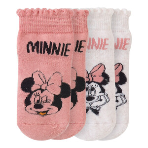 2 Paar Minnie Maus Socken im Set ROSA / CREMEWEISS