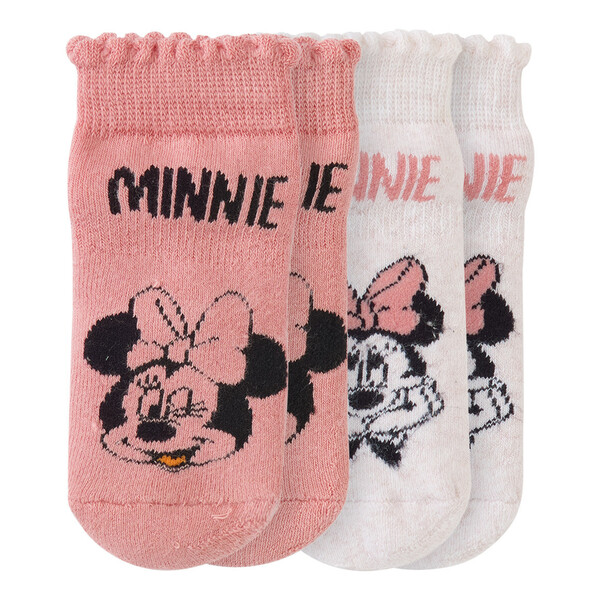 Bild 1 von 2 Paar Minnie Maus Socken im Set ROSA / CREMEWEISS