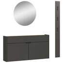 Bild 1 von Garderobe, Graphit, Eiche, Glas, 3-teilig, 140x200x22 cm, Garderobe, Garderoben-Sets