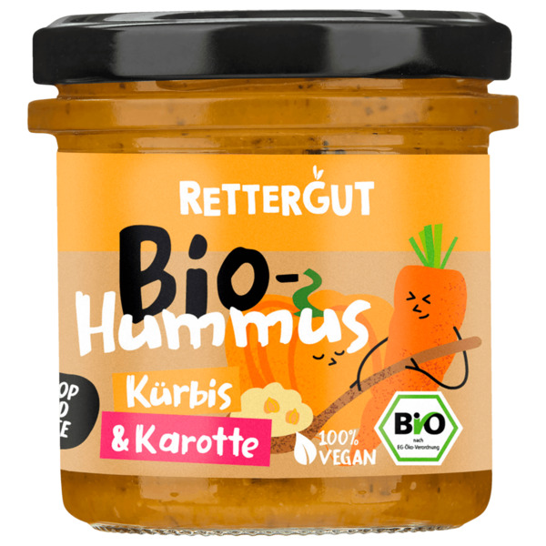 Bild 1 von Rettergut Bio-Hummus Kürbis & Karotte 135g