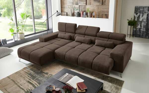 Bild 2 von Puris - Wohnlandschaft Speed, braun, Ottomane links, inkl. Funktionen