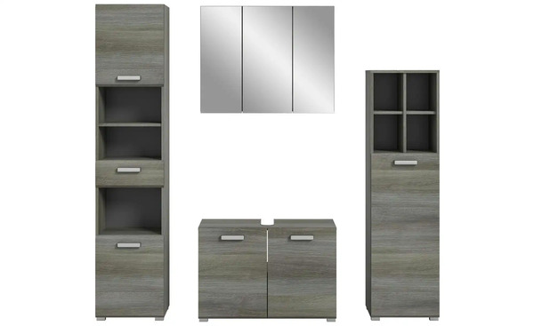 Bild 1 von Badkombination ¦ grau ¦ Maße (cm): B: 190 H: 185 T: 37 Badezimmer > Komplett-Badkombinationen - Sconto