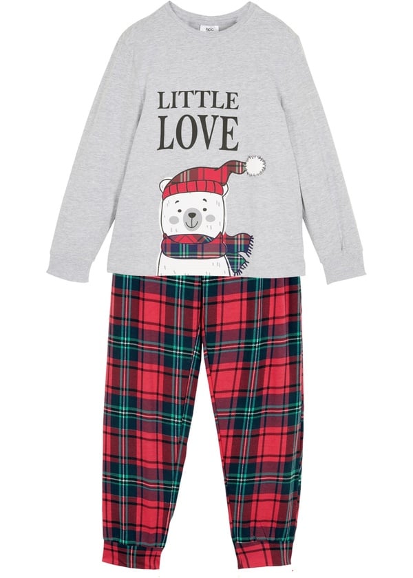 Bild 1 von Kinder Pyjama (2-tlg. Set), 116/122, Grau