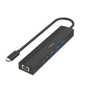 Hama USB-C-Hub, Multiport, 6 Ports, 3x USB-A, USB-C, HDMI™, LAN/Ethernet