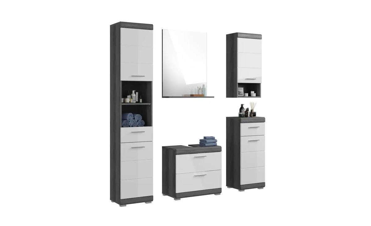 Bild 1 von Badkombination ¦ weiß ¦ Maße (cm): B: 164 H: 191 Badezimmer > Komplett-Badkombinationen - Sconto