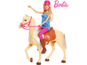 BARBIE Pferd mit Puppe (blond) Spielset Mehrfarbig, Mehrfarbig