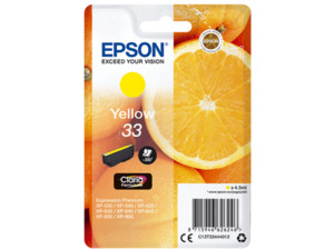 EPSON Original Tintenpatrone Gelb (C13T33444012), Gelb