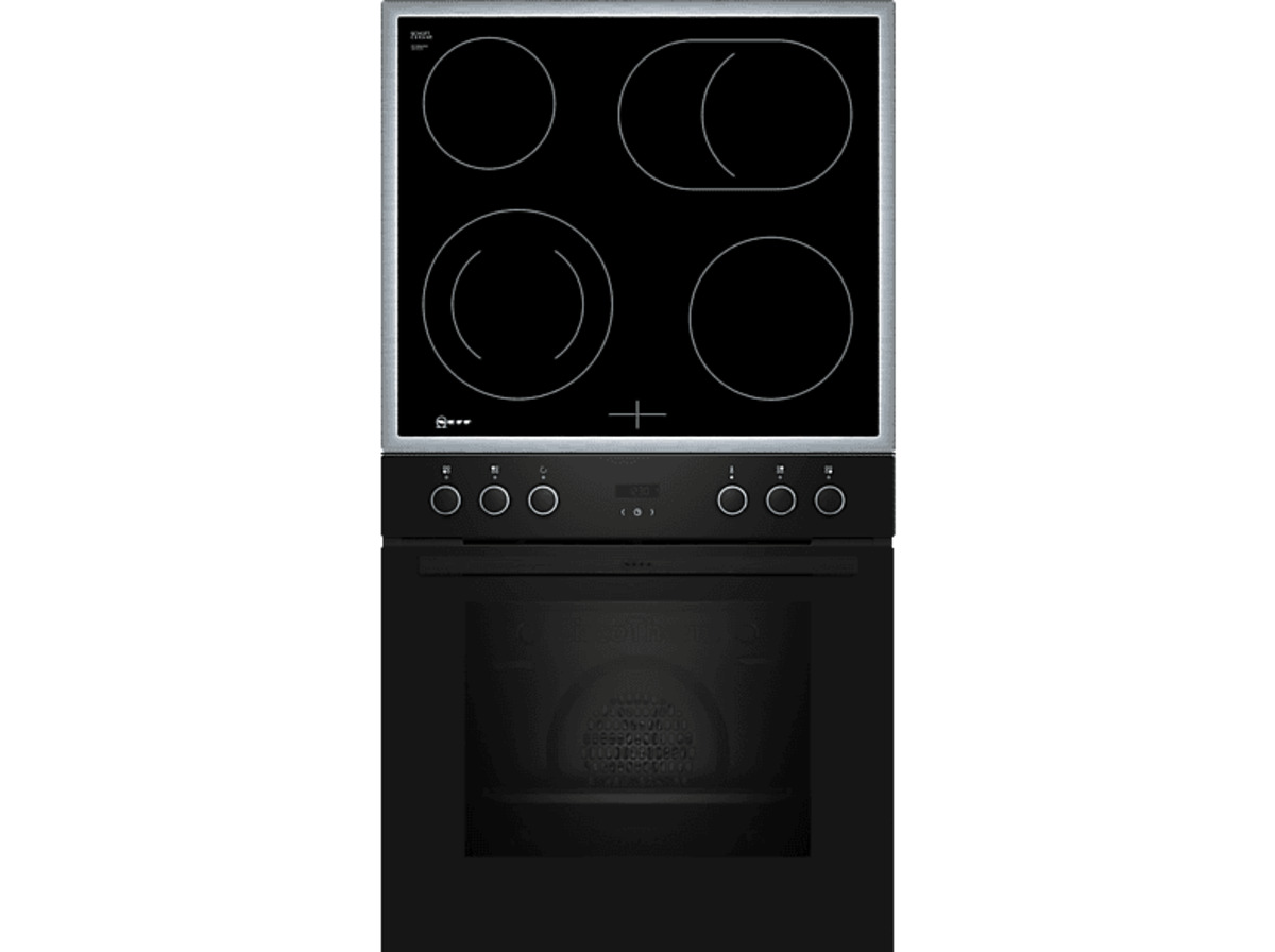 Bild 1 von NEFF EDX4B, Einbauherdset (Elektrokochfeld, A, 71 l), Edelstahl/Schwarz