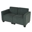 Bild 1 von Modular 2-Sitzer Sofa Couch Moncalieri, Stoff/Textil ~ anthrazit-grau