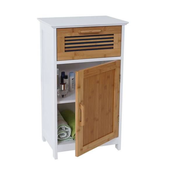 Bild 1 von Kommode MCW-A85, Badezimmerkommode Badschrank Bambus, 71x40x31cm weiß