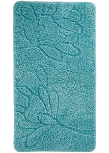 Getuftete Badematte mit floralem Design, 3 (Badematte 50/90 cm), Blau