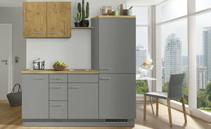 Küchenzeile mit Elektrogeräten  Breda ¦ grau ¦ Maße (cm): B: 185 Küche > Küchenblöcke - Sconto