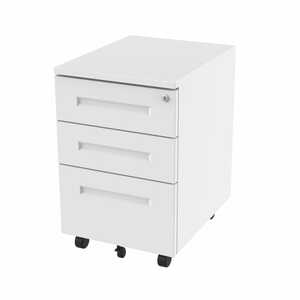 FlexiSpot Büro-Rollcontainer mit Schubladen und Rollen CB31, Weiß