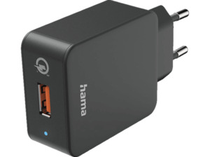 HAMA USB-A Qualcomm® Quick Charge™ 3.0 Schnellladegerät Universal, 3.6 - 12 Volt 19.5 Watt, Schwarz, Schwarz