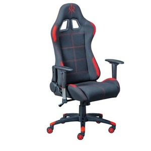 CASAVANTI Gaming Stuhl GAMING RED 150 kg Schwarz/ Rot - Höhenverstellbar - Textilbezug - belastbar bis 150 kg - Armlehnen
