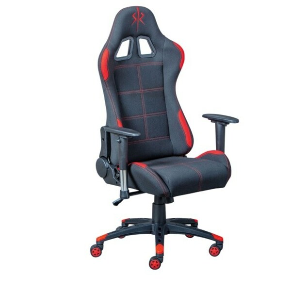 Bild 1 von CASAVANTI Gaming Stuhl GAMING RED 150 kg Schwarz/ Rot - Höhenverstellbar - Textilbezug - belastbar bis 150 kg - Armlehnen