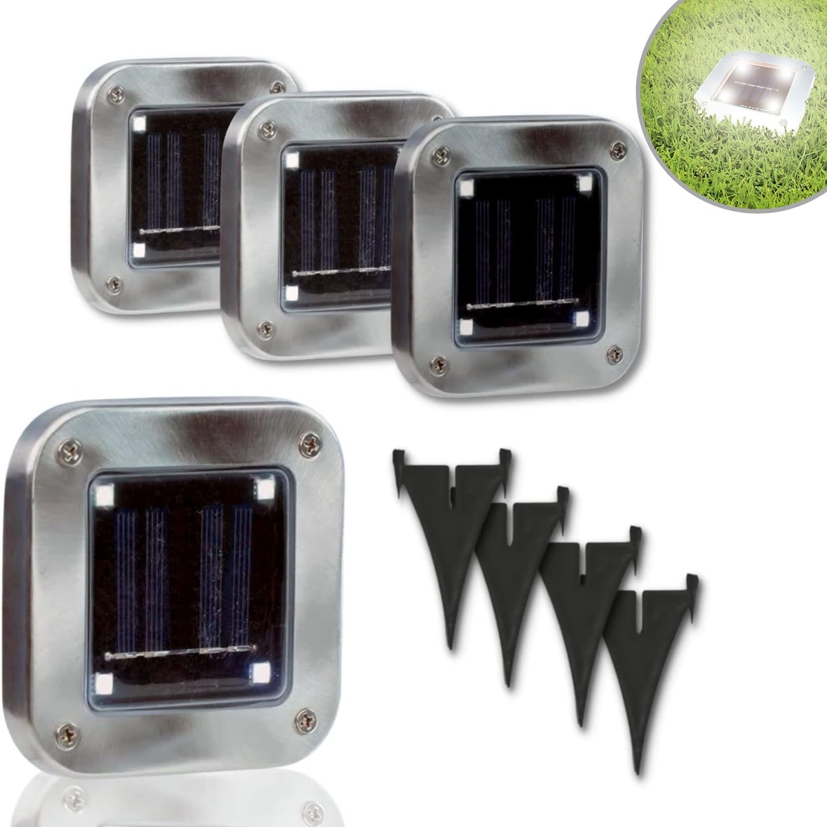 Bild 1 von Starlyf® Leistungsstarke Solar LED - Gartenstrahler 4 Stück Solar Lights