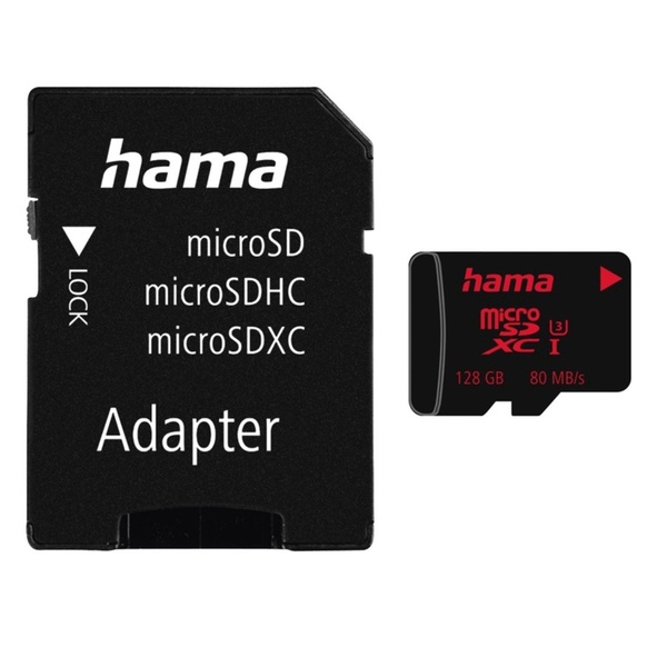 Bild 1 von Hama microSDXC 128GB UHS Speed Class 3 UHS-I 80MB/s + Adapter/Foto