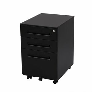 FlexiSpot Büro-Rollcontainer mit Schubladen und Rollen CB31, Schwarz
