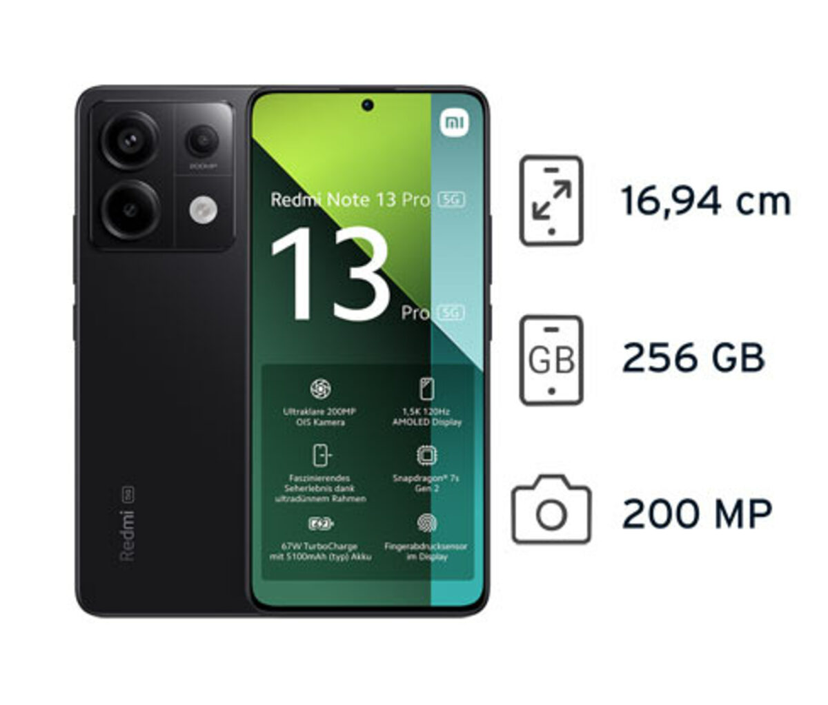 Bild 1 von Xiaomi Redmi Note 13 Pro 5G 8GB 256GB schwarz