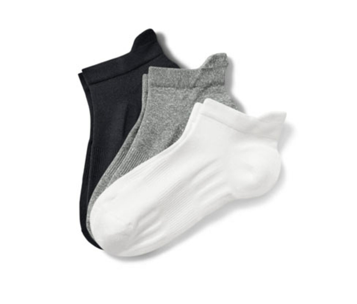 Bild 1 von 3 Paar Unisex-Profi-Laufsocken, schwarz, weiß, grau