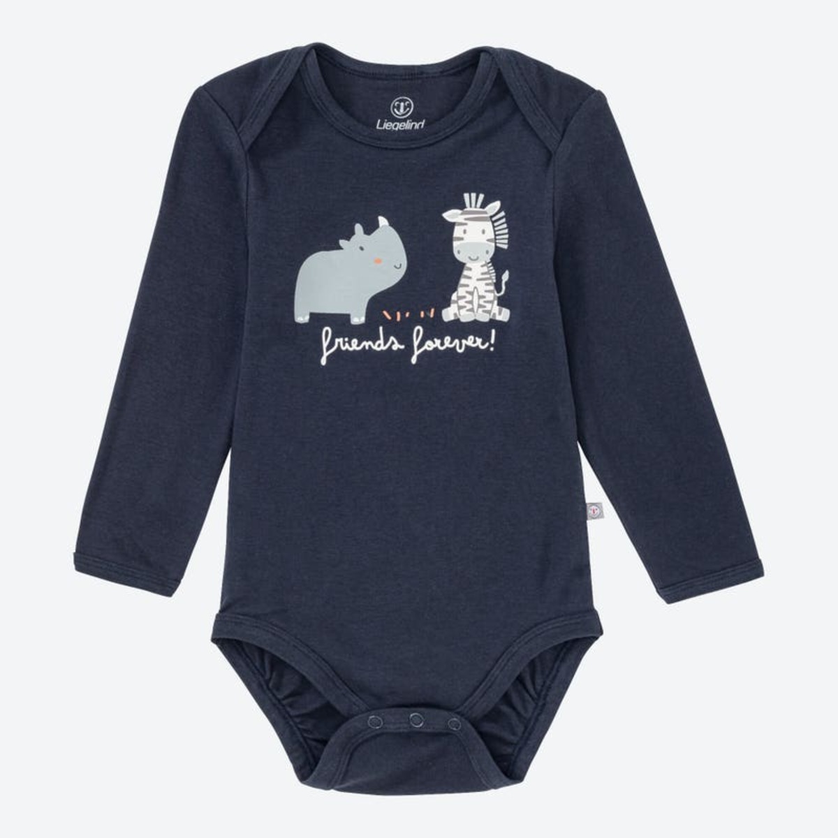 Bild 1 von Baby-Jungen-Body mit Tier-Frontaufdruck, Dark-blue